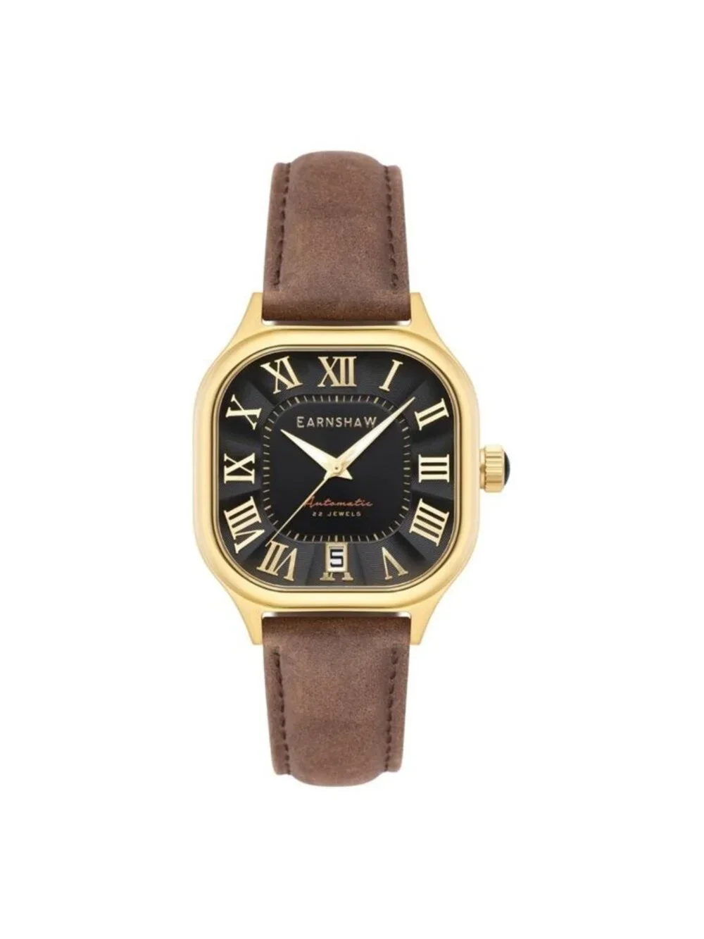 NWT Thomas Earnshaw Coussin Black Dial Men's Watch